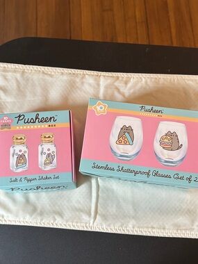 Pusheen Box Stemless glasses and salt/pepper shakers
